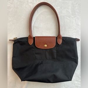 Longchamp Black and Brown Tote Bag